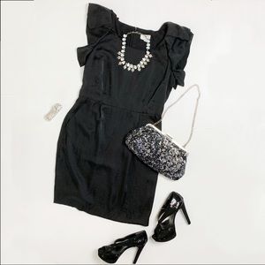 NWT Loft Black Flutter Sleeve Dress Sz 14
